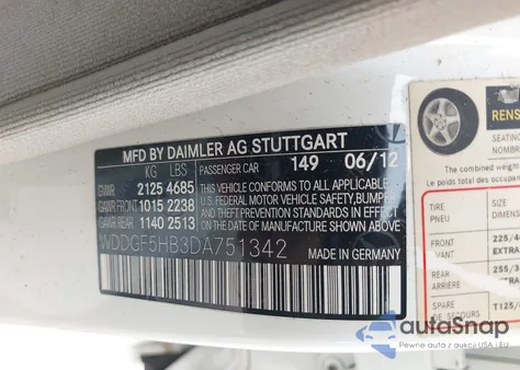 2013 Mercedes-Benz C 350 Sport from USA, damaged, VIN WDDGF5HB3DA751342